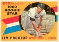 1960 Topps #141 Jim Proctor Rookie Star Baseball Card