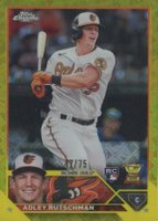 2023 Topps Chrome Logofractor Edition #1 Adley Rutschman Yellow Refractor Baseball Card