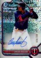 2022 Bowman Chrome Prospect Autographs #CPACA Carlos Aguiar Speckle Refractor Baseball Card
