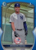 2023 Bowman Chrome Prospects #BCP188 Brandon Mayea Blue Refractor Baseball Card