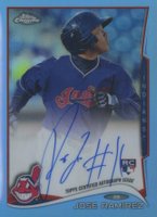 2014 Topps Chrome #45 Jose Ramirez Autograph-Blue Refractor Baseball Card