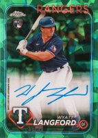 2024 Topps Chrome Sapphire Chrome Sapphire Autographs #CSAWL Wyatt Langford Green Baseball Card