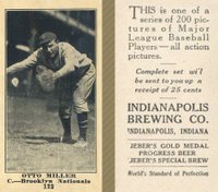 1916 Indianapolis Brewing #122 Otto Miller Baseball Card