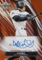 2024 Topps Chrome Black Autographs #I Ichiro Orange Refractor Baseball Card