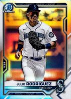 2021 Bowman Draft #BDC145 Julio Rodriguez Chrome-Refractor Baseball Card