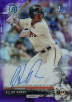 2017 Bowman Draft Chrome Draft Picks Autographs  #CDAHR  Heliot Ramos Purple Refractor Baseball Card