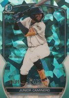 2023 Bowman Chrome Sapphire Edition Prospects #162 Junior Caminero Aqua Baseball Card