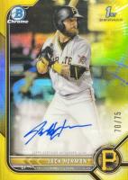 2022 Bowman Chrome Prospect Autographs #CPAJH Jack Herman Yellow Refractor Baseball Card