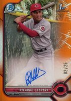 2022 Bowman Chrome Prospect Autographs #CPARCA Ricardo Cabrera Orange Refractor Baseball Card