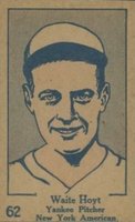 1928 Strip Card #62 Waite Hoyt Baseball Card