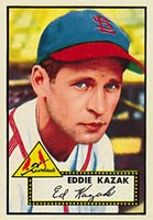 1952 Topps #165 Eddie Kazak Cream back Baseball Card