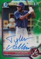 2022 Bowman Chrome Prospect Autographs #CPATCS Tyler Collins Green Refractor Baseball Card