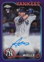 2024 Topps Chrome Rookie Autographs #RAAW Austin Wells Purple Refractor Baseball Card