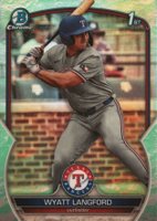 2023 Bowman Draft #BDC106 Wyatt Langford Chrome-Lunar Glow Baseball Card