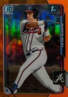 2015 Bowman Draft #157 Austin Riley Chrome-Orange Refractor Baseball Card