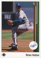 1989 Upper Deck #72e Brian Holton Error-Photo Actually Shawn Hillegas Baseball Card