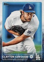 2015 Topps #100 Clayton Kershaw Pitching-No Sparkle Baseball Card