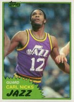 1981 Topps #104 Carl Nicks West Basketball Card