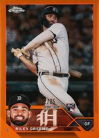 2023 Topps Chrome Logofractor Edition #182 Riley Greene Orange Refractor Baseball Card