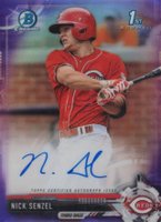2017 Bowman Prospects Autographs #NS Nick Senzel Chrome-Purple Refractor Baseball Card