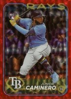 2024 Topps #628 Junior Caminero Red Foil Baseball Card