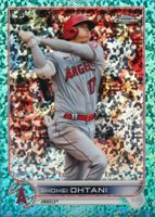 2022 Topps Chrome #1 Shohei Ohtani Aqua Mini Diamond Refractor Baseball Card