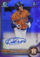 2022 Bowman Chrome Prospect Autographs #CPAEV Enmanuel Valdez Purple Refractor Baseball Card