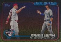 2024 Topps #413 Bobby Witt Jr./Mike Trout Rainbow Foil Baseball Card