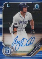 2019 Bowman Draft Chrome Draft Picks Autograph #CDALD Logan Davidson Blue Refractor Baseball Card
