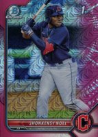 2022 Bowman Mega Box Chrome #2 Jhonkensy Noel Pink Refractor Baseball Card