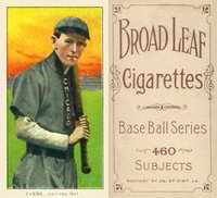 1909 White Borders Broadleaf 460 #167 Johnny Evers Batting-Chicago On Shirt Baseball Card
