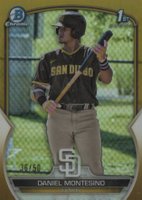 2023 Bowman Chrome Prospects #BCP114 Daniel Montesino Gold Refractor Baseball Card
