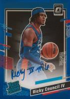 2023 Panini Donruss Optic #285 Ricky Council IV Signature-Blue Basketball Card