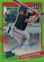 2023 Panini Donruss Optic Rated Prospect Signatures #RPSJH Jackson Holliday Lime Green Baseball Card