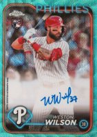2024 Topps Chrome Rookie Autographs #RAWWI Weston Wilson Aqua Wave Baseball Card