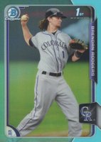 2015 Bowman Draft #200 Brendan Rodgers Chrome-Sky Blue Refractor Baseball Card