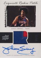 2009 UD Exquisite Collection Rookie Patch Flashback Autographs #78D Julius Erving Basketball Card