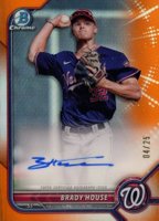2022 Bowman Chrome Prospect Autographs #CPABH Brady House Orange Refractor Baseball Card
