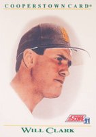 1991 Score Cooperstown #B6 Will Clark Baseball Card