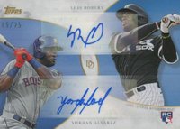 2020 Topps on Demand Dynamic Duals #11-A Luis Robert/Yordan Alvarez Autograph-Blue Baseball Card