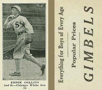 1916 Gimbels #34 Eddie Collins Baseball Card