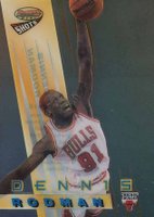 1996 Bowman's Best Shots  #BS10 Dennis Rodman Refractor Basketball Card