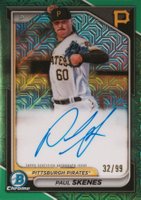 2024 Bowman Mega Box Chrome Bowman Prospect Mega Autographs #PS Paul Skenes Green Refractor Baseball Card