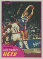 1981 Topps #81 Mike O'Koren East Basketball Card