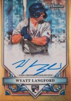 2024 Bowman Sterling Rookies Autographs #RAWL Wyatt Langford Gold Refractor Baseball Card
