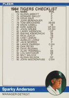 1984 Fleer #650 Checklist: Tigers/Rangers Baseball Card