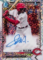2021 Bowman Draft Chrome Draft Pick Autographs #CDAJA Jay Allen Sparkle Refractor Baseball Card