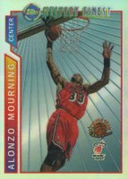 1996 Topps Mystery Finest  #M10 Alonzo Mourning Bordered Refractor Basketball Card