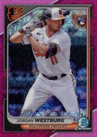 2024 Bowman Mega Box Chrome #42 Jordan Westburg Fuchsia Refractor Baseball Card