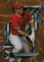 2018 Topps High Tek #HT-MT Mike Trout Magma Diffractor-Orange Baseball Card